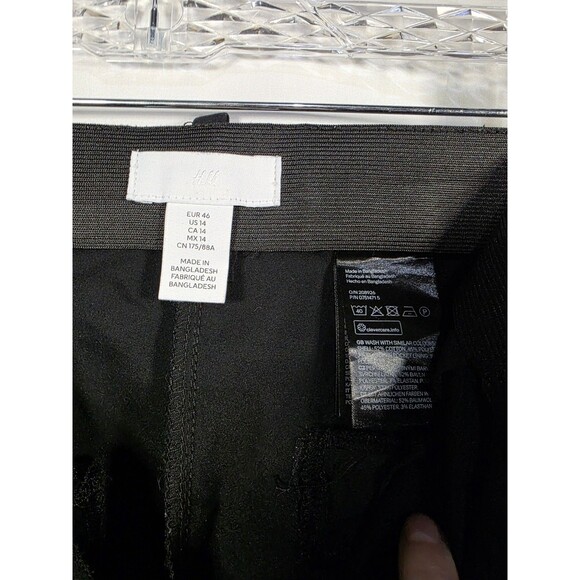 H&M Black Zipped Dress Pants Polyester Womens 14 Chic and Classy - Picture 4 of 4